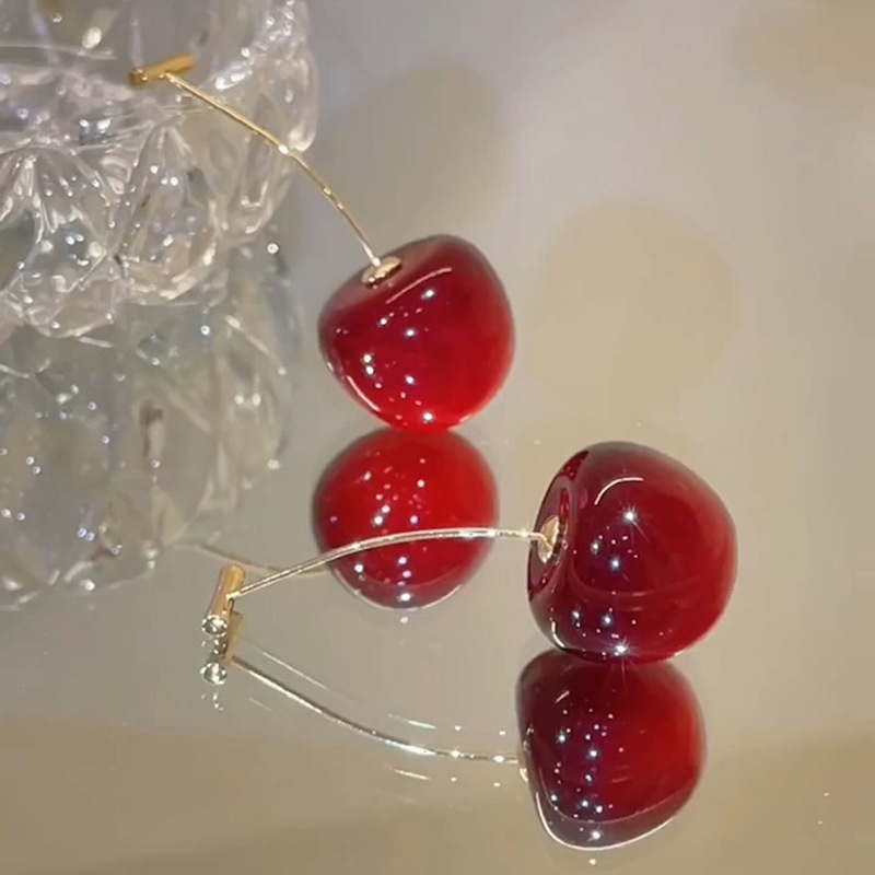 13g Weight Drop Earrings Classification 1 Pair Quantity Holiday Occasion 1 Pair Lady Fruit Alloy Women's Drop Earrings