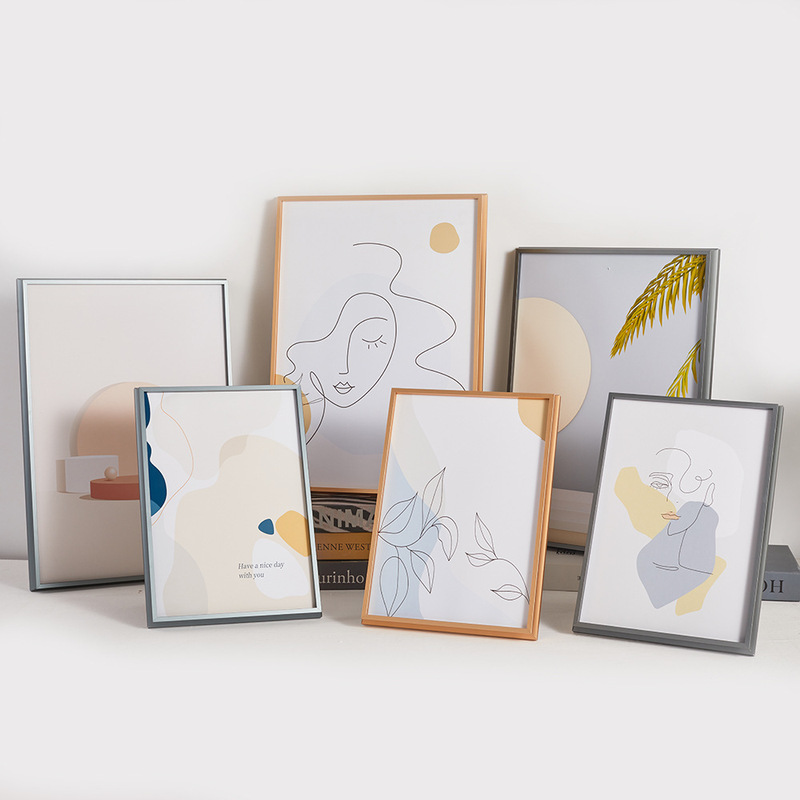 Light Luxury Aluminum Alloy Matte Texture Decorative Picture Frame Elevator Advertising Gallery Poster Gold Metal Border Photo Frame Light Luxury Aluminum Alloy Matte Texture Decorative Picture Frame Elevator Advertising Gallery Poster Gold Metal Border Photo Frame