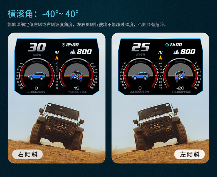 Hud Car Head-Up Display Multi-Function Car Lcd High-Definition Vehicle Speed Fuel Consumption Obd+Gps Instrument Slope
