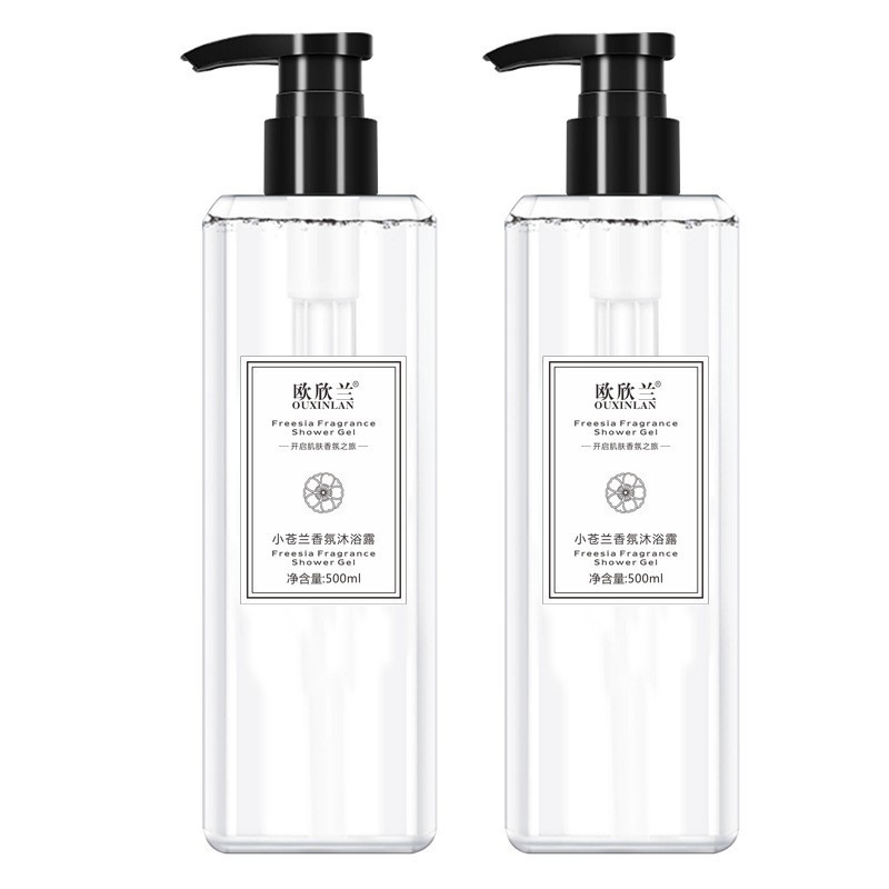 Celebridad de Internet mismo estilo champú serie fragancia pequeño champú azul perfume de larga duración Gel de ducha 500ml entrega de una sola pieza