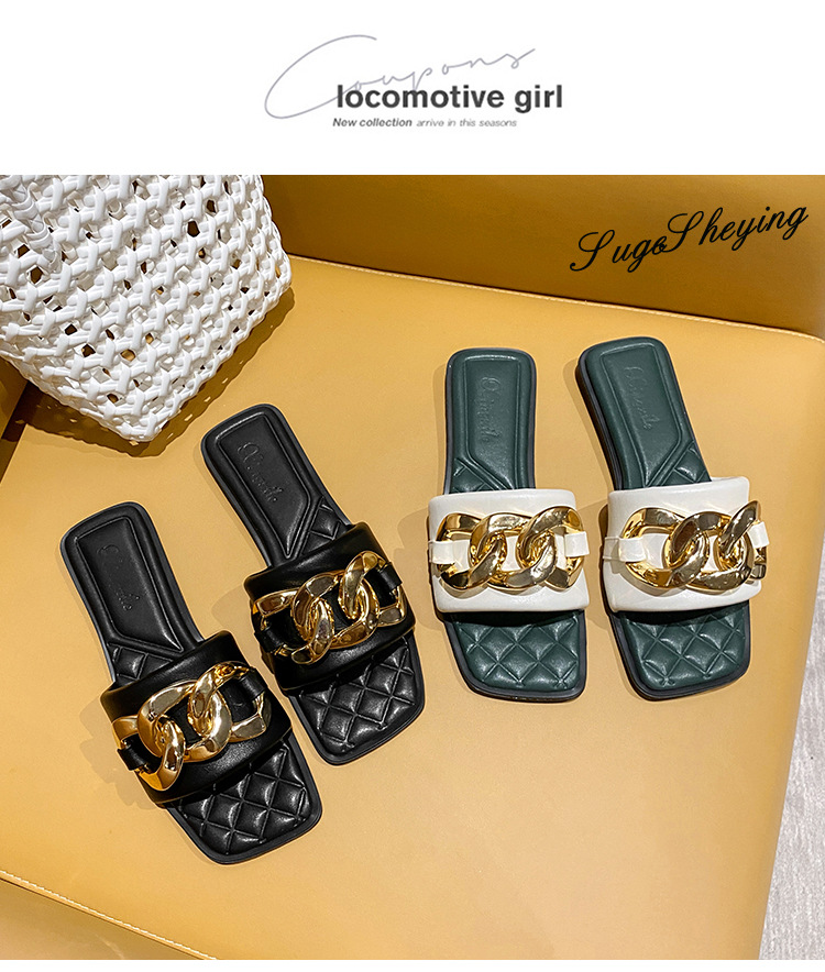 Pantofole di pelle di pecora da donna Net Red 2023 New Summer Leather One Word Pantofole da donna abbigliamento estivo moda scarpe da spiaggia tendenza_voghion.com