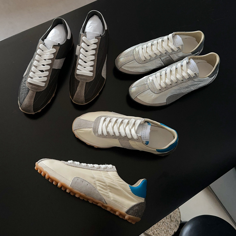 Dongguan Unlabeled Version! High-Quality German Training Shoes for Women, Thin-Soled Comfortable Casual White Shoes, Distressed Dirty Shoes