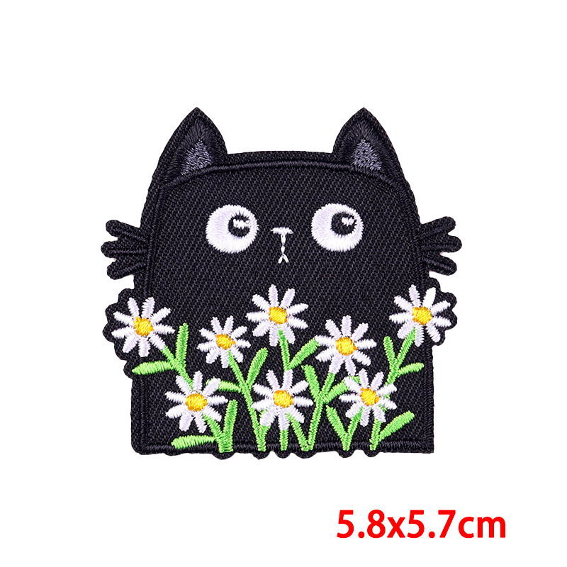 7g Weight Clothing Sticker Patches Classification 1 Piece Quantity Embroidery thread Material Cartoon, Cat Pattern Cute Style 1 Piece Cute Cartoon Cat Embroidery Thread Clothing Sticker Patches 6