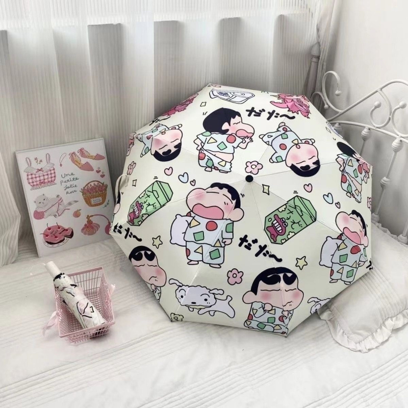 クレヨンしんちゃん全自動傘かわいい折り畳み晴雨両用日焼け止め学生紫|undefined