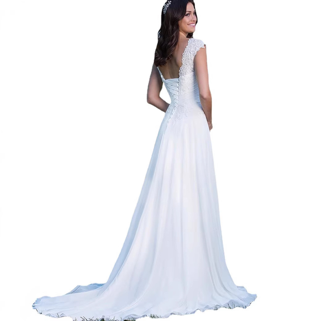 Trailing Export European and American Wedding Dress for Women 2025 New Large Size Fashion Retro Lace Shoulder Bridal Wedding Dress