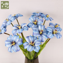 高档开口郁金香仿真花 手感PU布朗尼假花 婚庆EVA笑脸郁金香批发