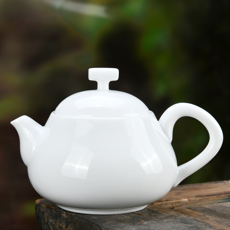 Juego de té de porcelana blanca alta cubierta Tazón LOGO taza de té tres tazón fabricante de té grande y mediano tamaño pequeño tazón de té de porcelana blanca pura cubierta de tazón
