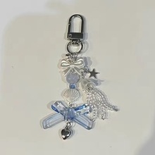 【藍色海草】串珠鑰匙扣串珠掛鏈手機鏈卡冊筆袋包包掛飾粉色禮物