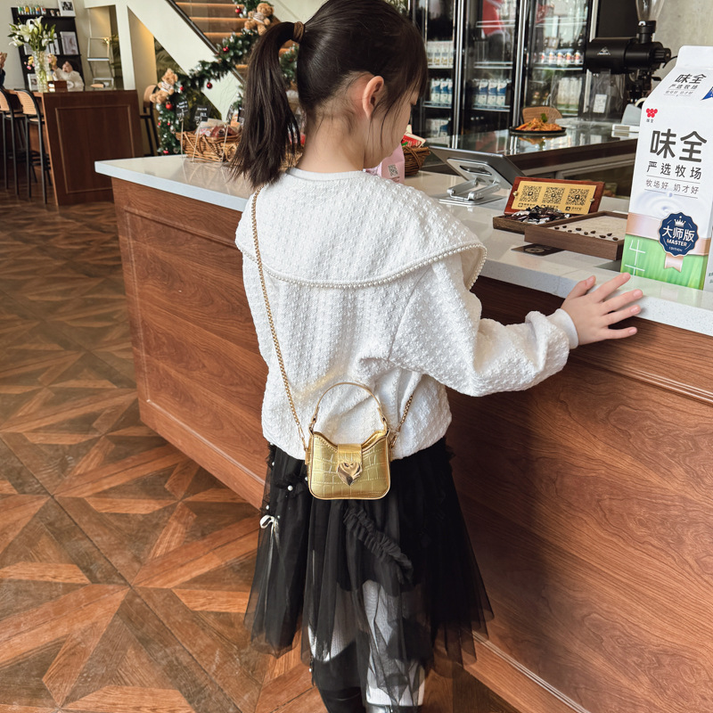 Bolsas populares coreanas para niños y niñas, bolsas de hombro de piedra extranjera, mini bolsas de cadena para bebés, nuevas bolsas de amor para niños
