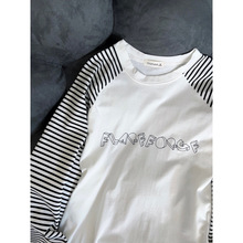 早秋220克纯棉长袖T恤打底衫女装薄款秋季新款插肩袖宽松圆领上衣