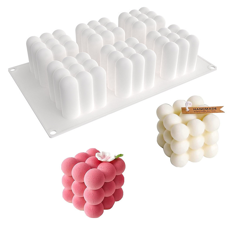 Deep Sea 6-Link Rubik's Cube Chocolate Mousse Cake Silicone Mold DIY Aromatherapy Candle Mold Handmade Soap Mold DIY