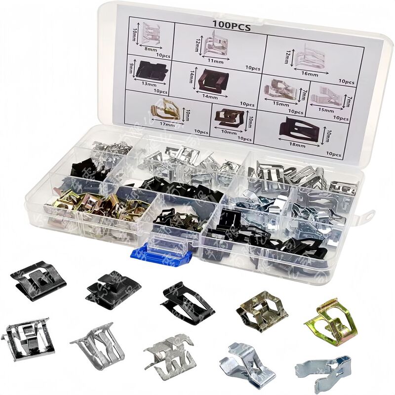 Hot-Selling Car Bumper Fender Guard Screws Dashboard Metal Clips U-Shaped Spring Clips Nuts Car Body