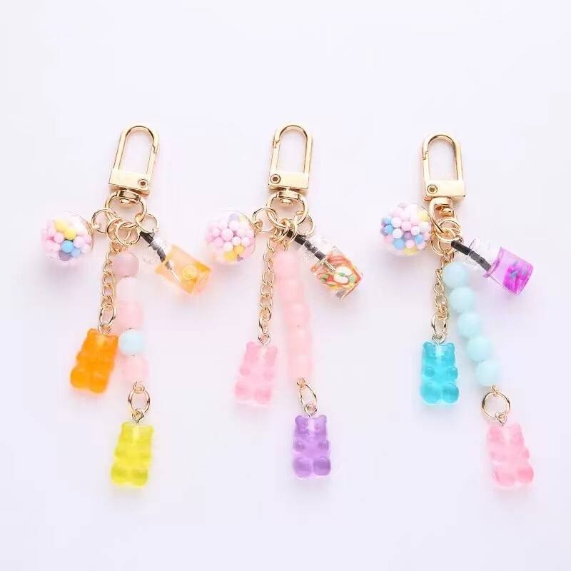 Cute Girly Candy Bear Keychain Gummy AirPods Earphone Protective Case Bag Pendant Sweet Cool