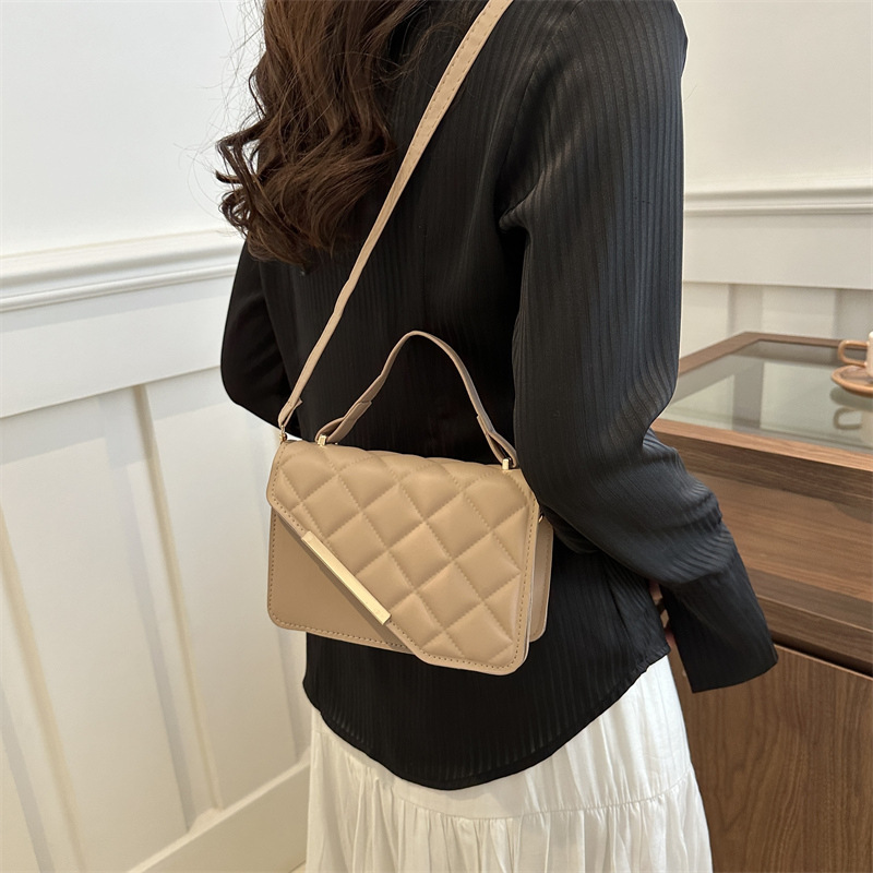Linger retro bolso mujer 2024 nuevo bolso de hoja de aluminio inclinado bolso de mano pequeña bolsa de hombro coreana temperamento universal bolso de hombro