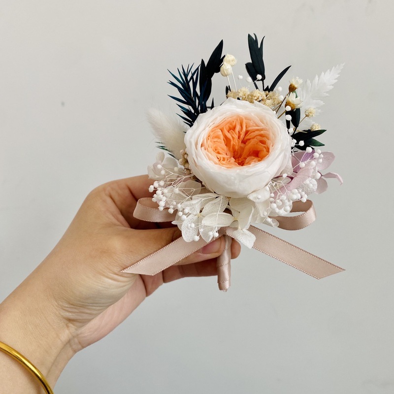 森系の新しいフランス式の韓風の胸の花の祝典の永遠の命のオースティンバラの花の花嫁の手の花の新郎の新婦の腕|undefined