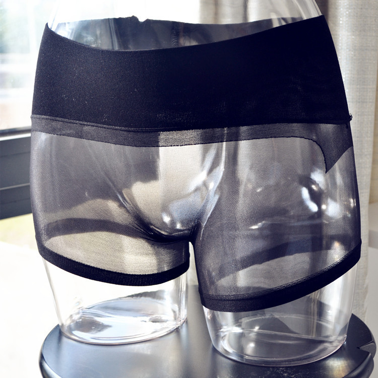 360-degree seamless light leg low waist transparent stockings panties arbitrary cut ultra-thin seamless men's and women's sexy boxer