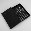 Cross -border stainless steel knife fork spoon 1010 tableware plated black titanium sand light bull buckle knife fork spoon western tableware set