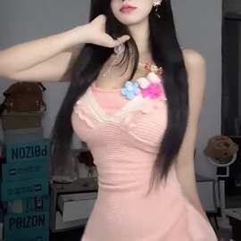 【原版面料两件套】辣妹复古性感粉色荷叶边吊带连衣裙夏季纯欲风