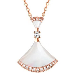 Douyin Seiko Thick Plated Real Gold Natural White Mother-Of-Pearl Red Agate Size Skirt Necklace Women's Accessible Luxury Elegant Clavicle Chain