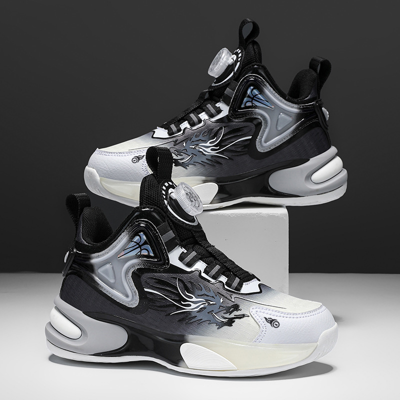 Zapatos de baloncesto para niños otoño y invierno nuevos zapatos de algodón para niños grandes antiderrapante impermeable zapatos de cuero