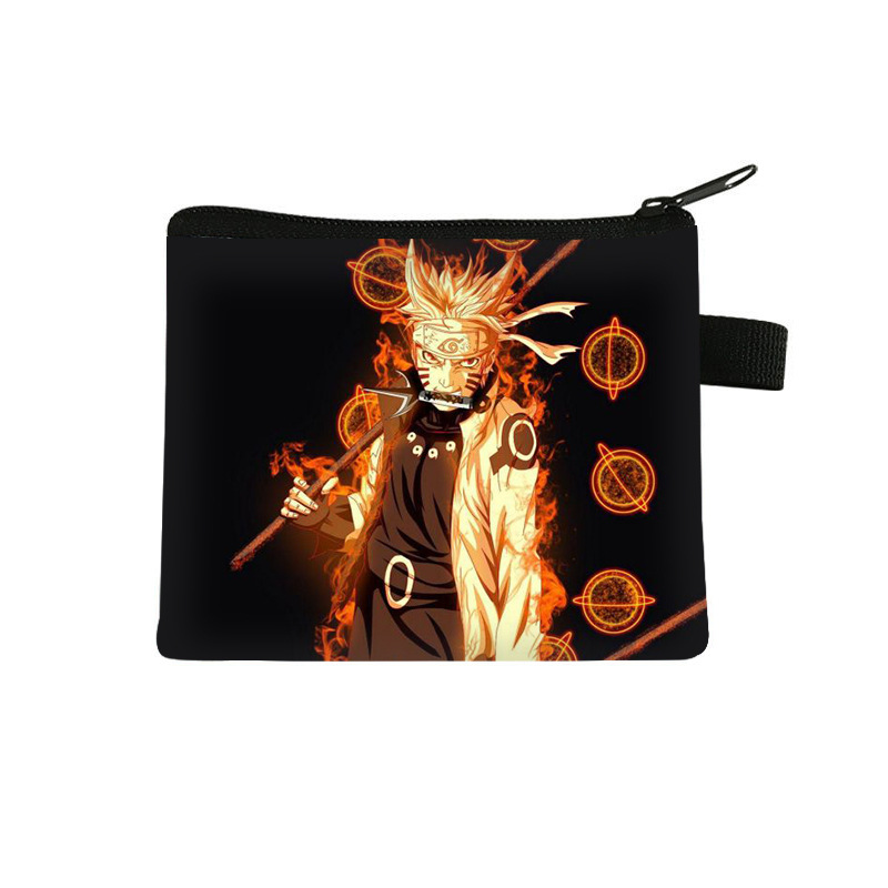 Nuevo Naruto niños monedero estudiante tendencia auricular moda bolsa de almacenamiento tendencia cremallera titular de la tarjeta al por mayor