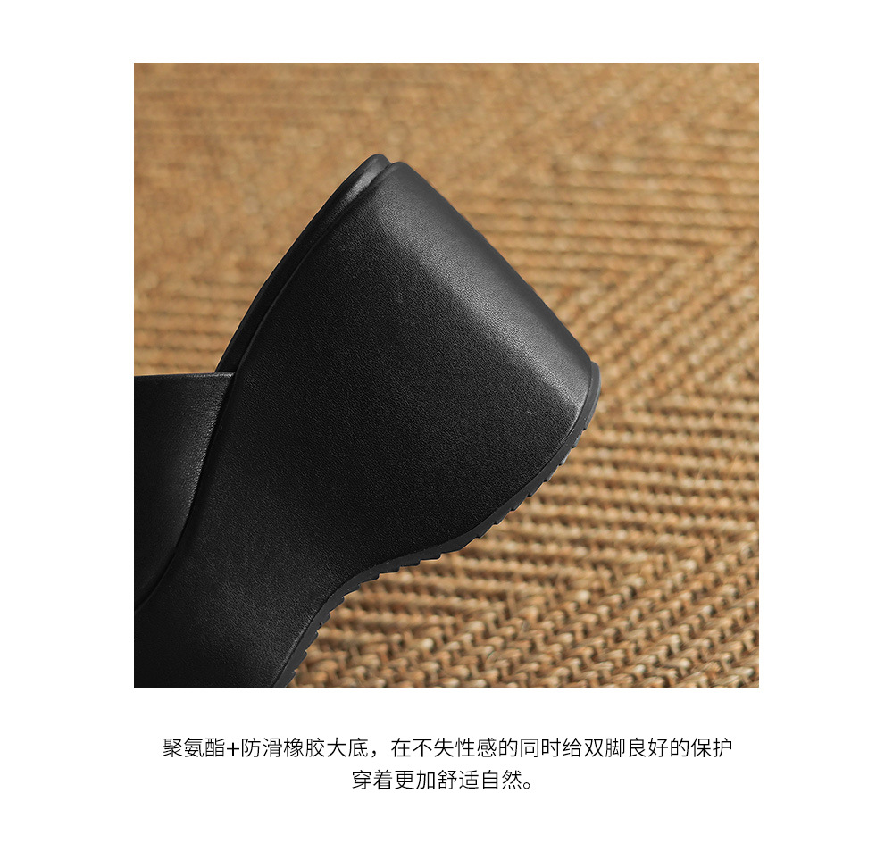 Dép sandal nữ xỏ ngón đế dày in chữ mùa hè da thật — màu be chi tiết 20
