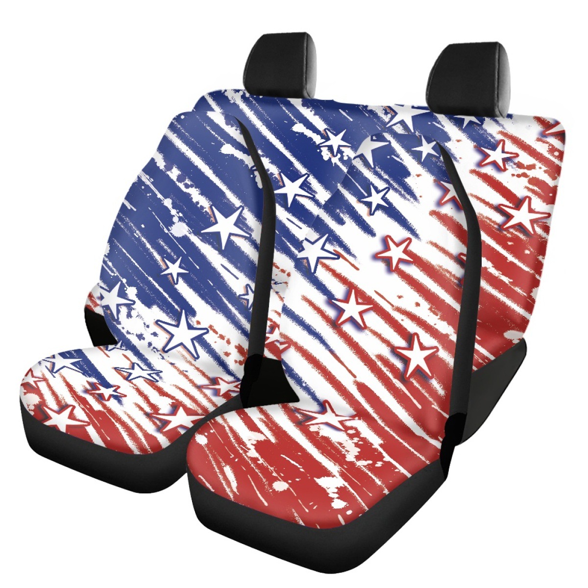 Amazon's best-selling American flag-printed car seat covers, featuring a non-slip design for vehicle seat protection, available for drop shipping