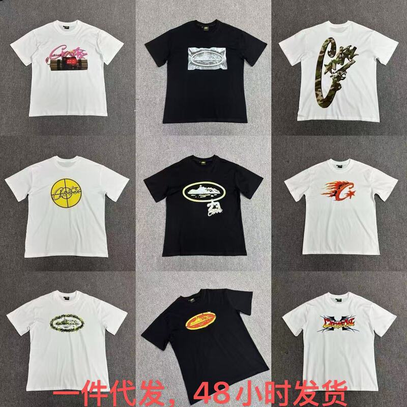 Corteiz Alcatraz Summer Retro Print Unisex Trendy Loose T-Shirt Round Neck One-Piece Dropshipping Versatile Corteiz Alcatraz Summer Retro Print Unisex Trendy Loose T-Shirt Round Neck One-Piece Dropshipping Versatile