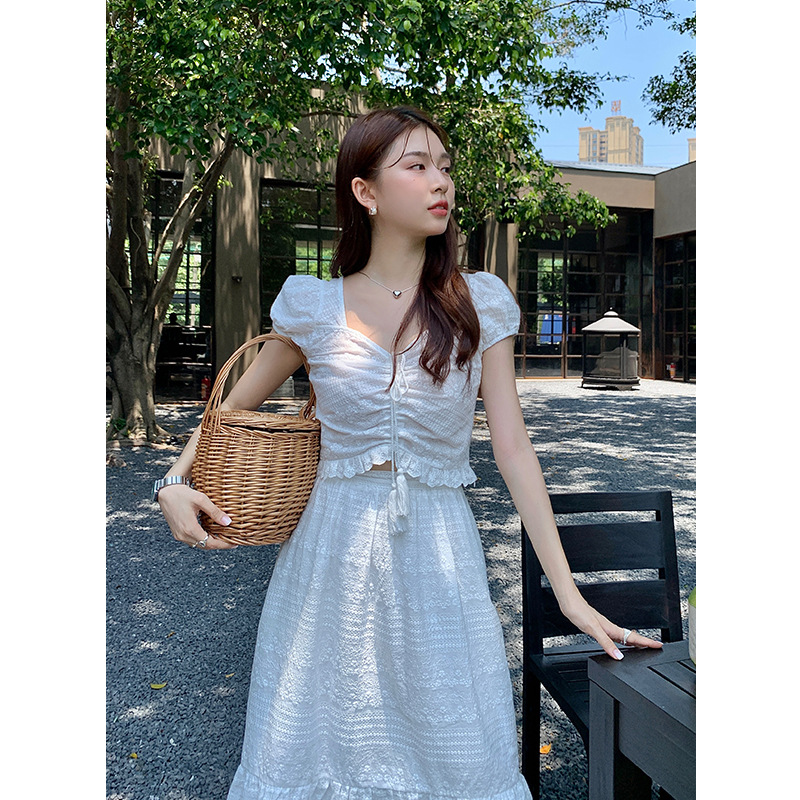 Summer elegant solid color skirt