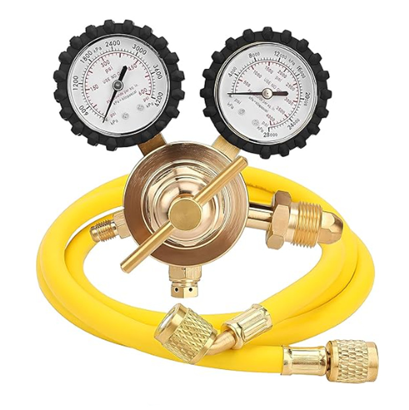 CGA580接头高压氮气减压阀44型美式氮气减压器氮气表HVAC配皮管