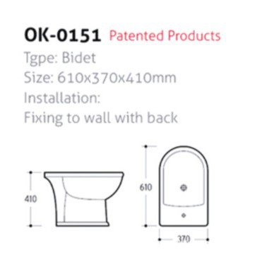 Bidé de Piso OK-0151 de Cerámica Manual para Baño