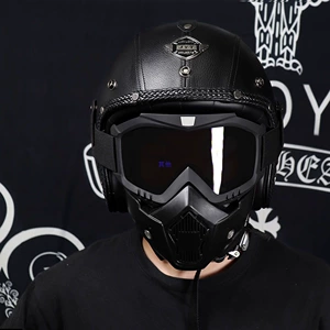 Retro Harley Motorcycle Helmet 3/4 Half Helmet