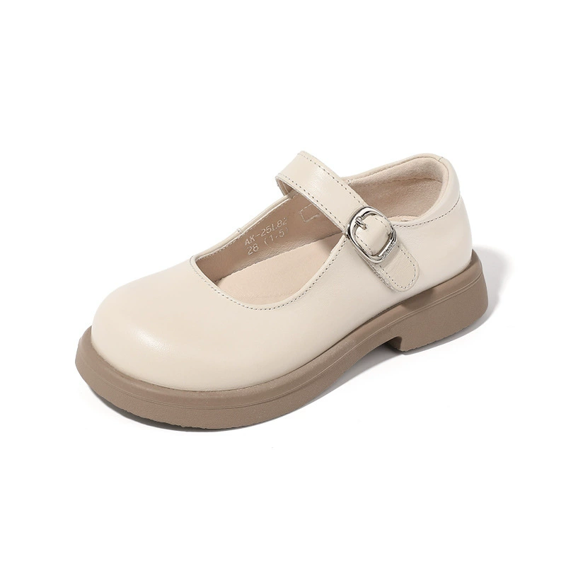 2025 Весна-Осень Новые Корейские Кожаные Туфли для Девочек Модные Туфли-Принцессы для Маленьких Девочек Мягкая Подошва Туфли Мэри Джейн