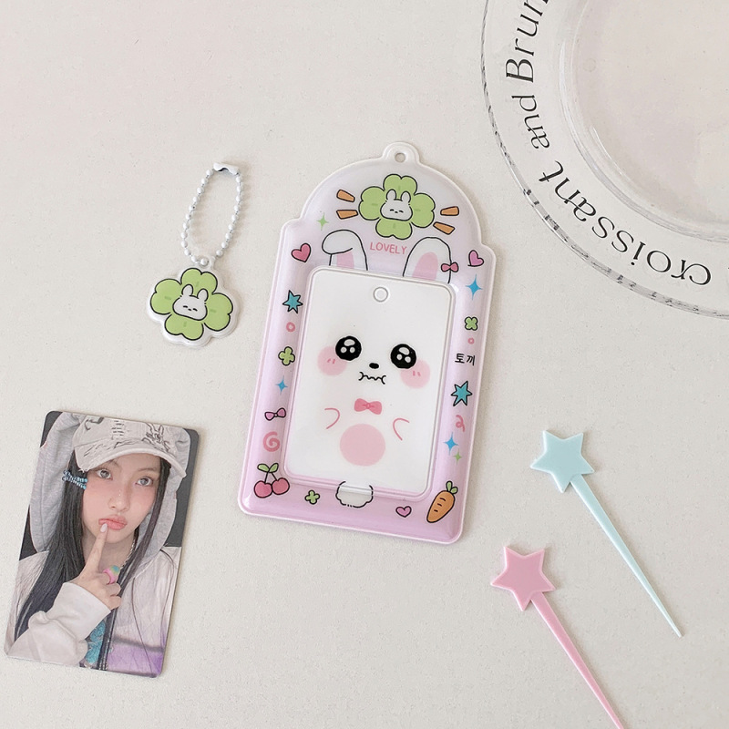 かわいい動物学生カードホルダー、スターチ�ングカード保護カバー、ポラロイド収納カバー、キャンパスカードペンダント収納ブック|undefined