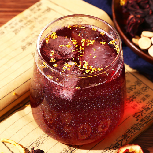 Sour plum soup bag tea no-cook black plum, hawthorn, tangerine peel and roselle combination sour and sweet summer refreshing cold drink sour plum soup