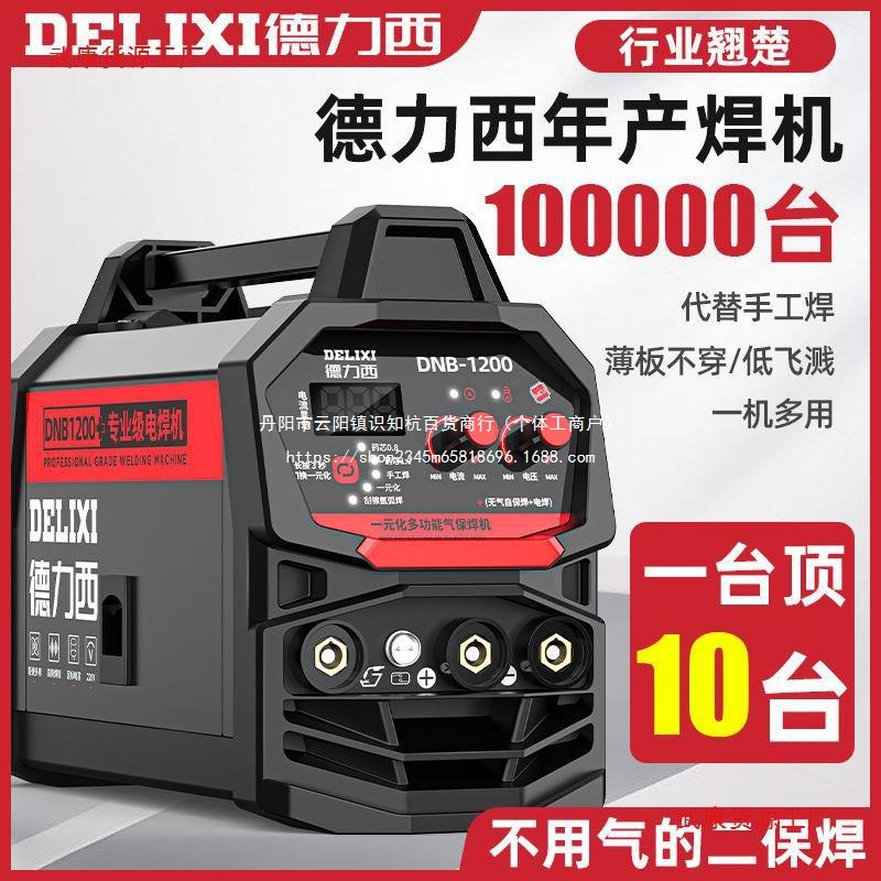 德力西无气三用二保焊家用220v电焊和二保焊三用一体工业焊机全套