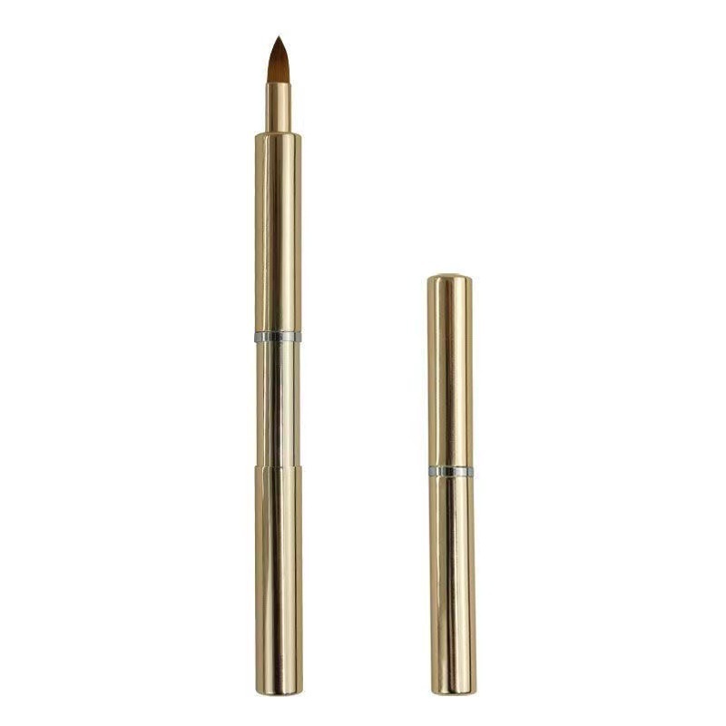 Round single-head retractable lip brush-gold