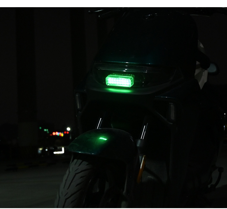 Car Solar Warning Strobe Light, Motorcycle and Electric Vehicle Anti-Rear Collision Light, Modified Decorative Double-Row Led Beads, High-Brightness Led