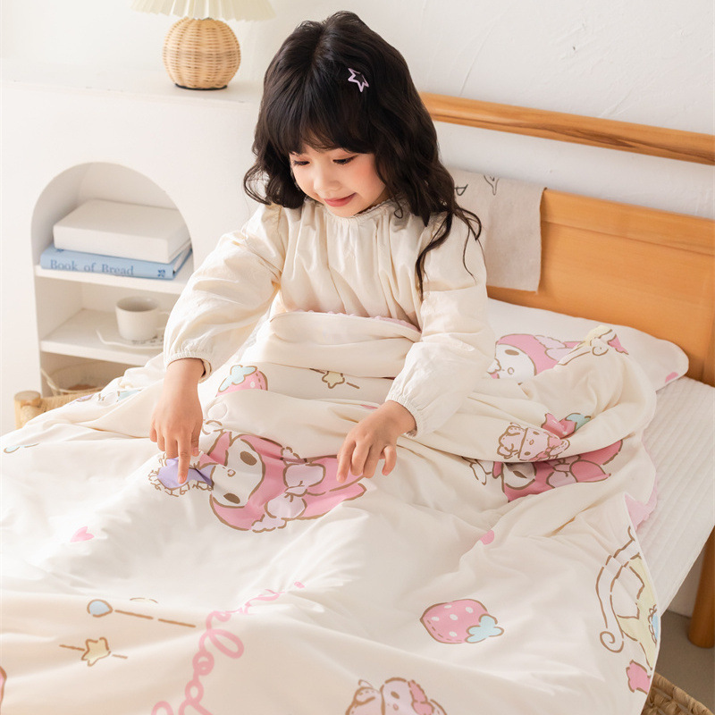 Sanrio kt felino seda helada frijoles edredón de verano niños dibujos animados edredón de verano bebé edredón de aire acondicionado de verano edredón delgado
