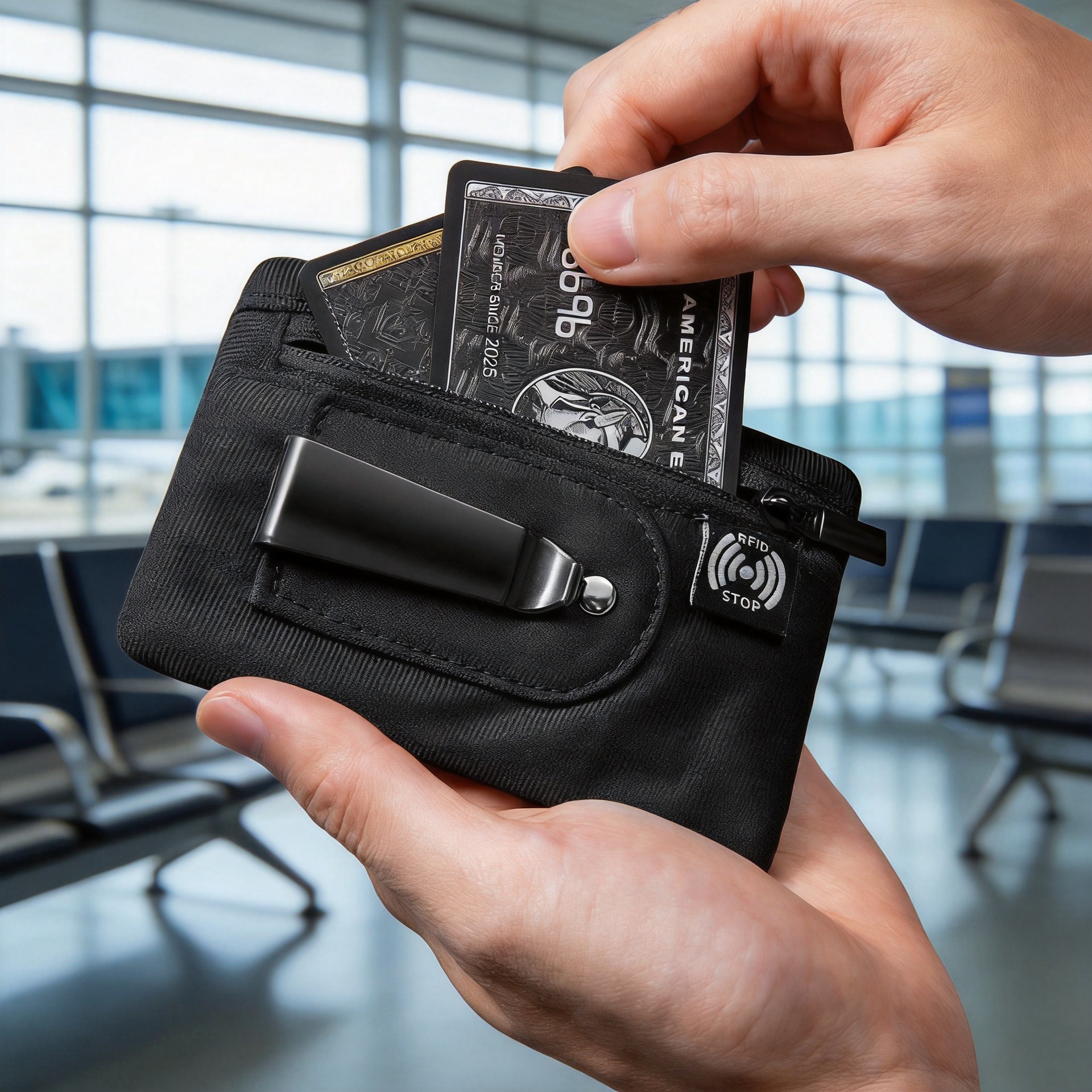 Cross-border bestseller RFID anti-theft outdoor personal waist pouch card holder travel hidden coin purse storage anti-scan waist bag