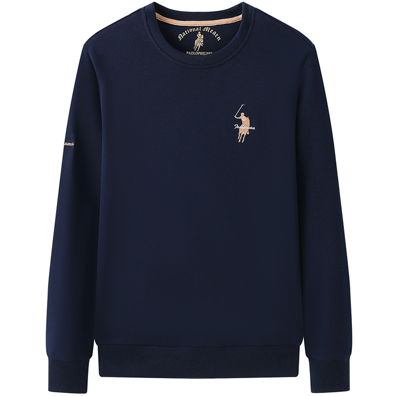 New Paul Men's Sweater Spring and Autumn Cotton Crewneck Pullover Fashion Casual Loose Long-sleeved T-shirt plus size