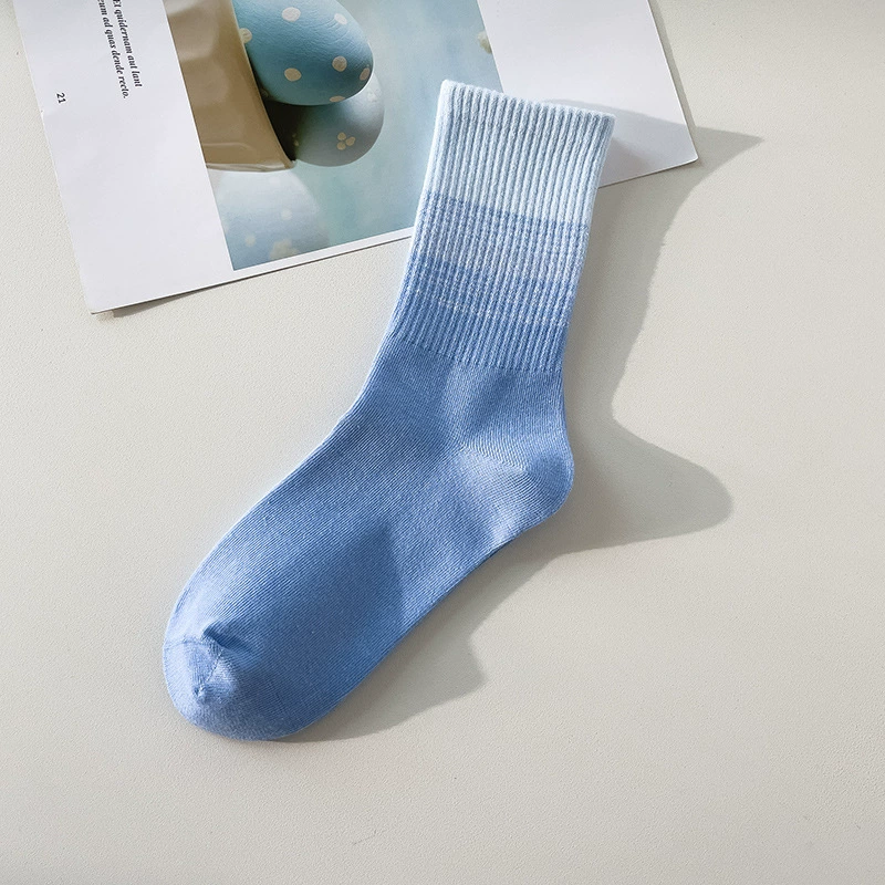 Спортивные осенняя дышащие knee socks для мужчин и женщин, градиентная до середины икры, многоцветные, средний размер