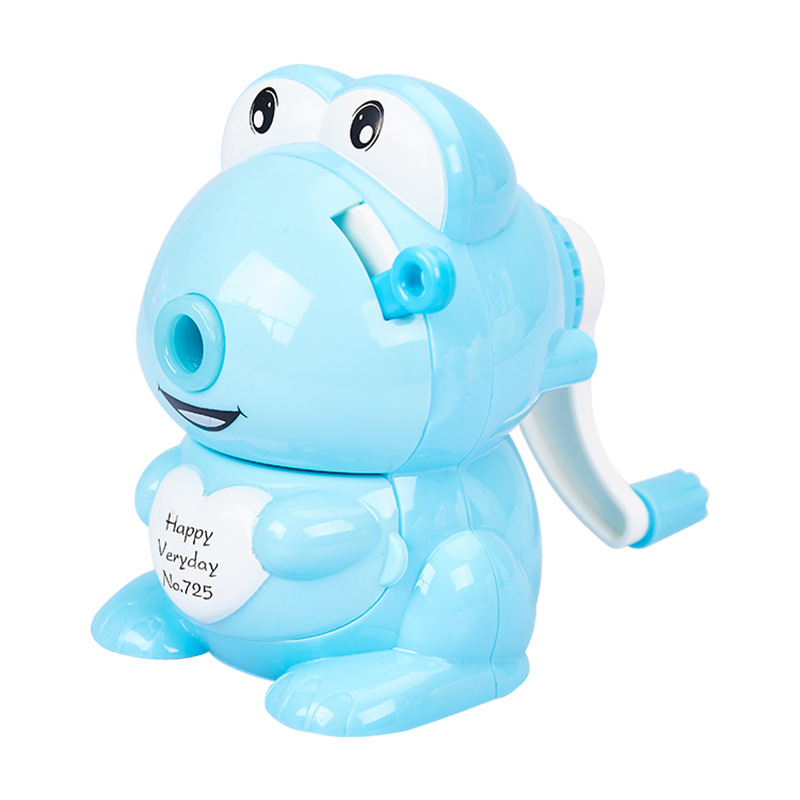 OEM personalizado 725 ojos grandes rana sacapuntas de manivela sacapuntas de dibujos animados para niños sacapuntas con forma de animal de dibujos animados