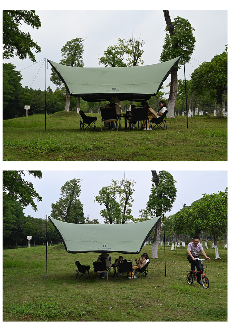 Mosquito-Proof Netting and Sunshade Integrated Canopy with Black Glue for Full Shading and Sun Protection, a Summer Essential