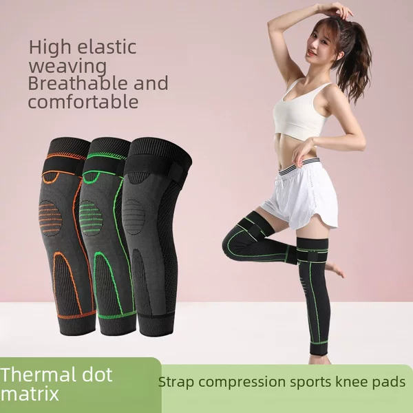 Extended Sports Knee Pads to Heattech Basketball Running Cold-Proof Knee Pads for Men and Women Knitted Cycling Long Strappy Knee Pads