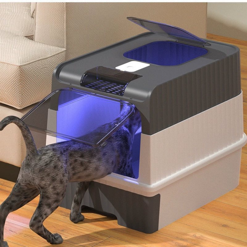 Кошачий туалет, очень большой ящик для кошачьего туалета с дверцей, стерилизация с защитой от брызг, кошачий туалет, закрытый кошачий туалет