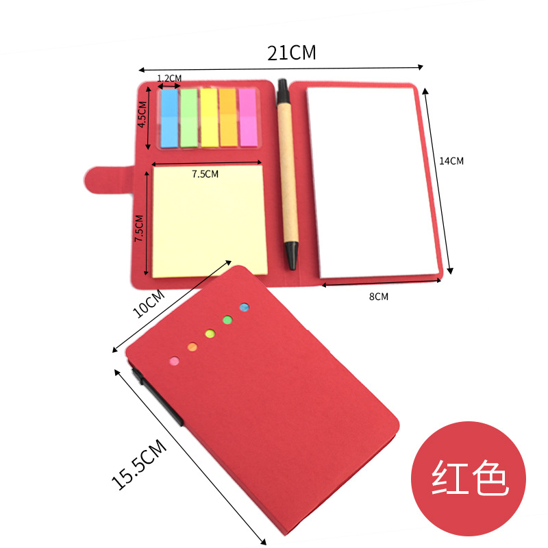 Suministro transfronterizo socket notebook al por mayor color sólido simple post-it notebook con bolígrafo creativo