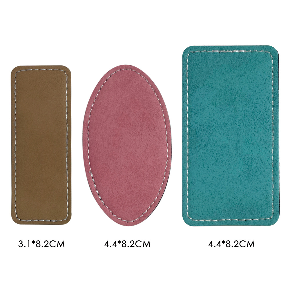 Transferencia térmica de cuero insignia empresa de moda cara personalidad material en blanco al por mayor