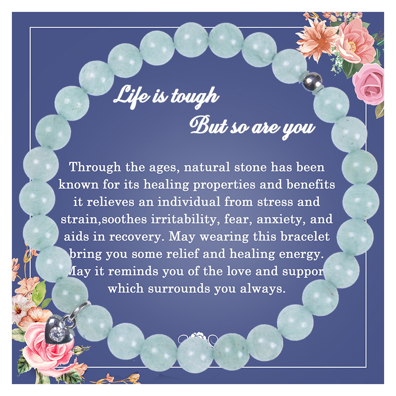 Fashion Heart Shape natural stone Agate Beaded Bracelets 1 Piece