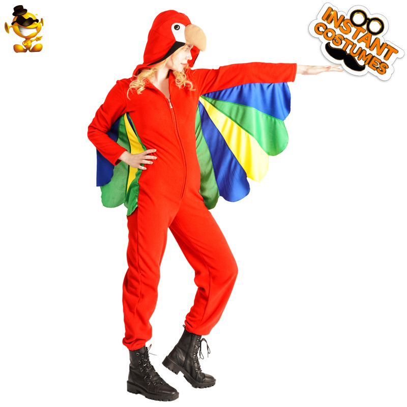 Las mujeres adultas de Halloween divertido animal loro mono traje Cosplay etapa loro apoyos traje